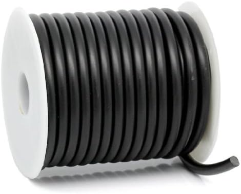 1 Roll(10M) Black Rubber Beading Cord Jewelry Making 5mm Dia.(2/8")