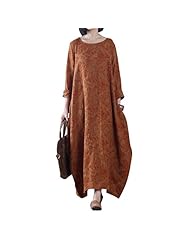 Cotton/Linen Jacquard Long Sleeves  Dress