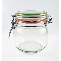 Cap+Cro - 4 St�ck Drahtb�gelgl�ser 634 ml, mit rotem Gummiring und Glasdeckel