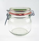 Cap+Cro - 4 St�ck Drahtb�gelgl�ser 634 ml, mit rotem Gummiring und Glasdeckel
