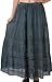 Sakkas Solid Embroidered Crochet Lace Trim Gypsy Bohemian Mid Length Cotton Skirt