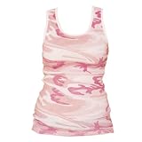 Pink and White Camouflage Cammo Tunic Longer Length Tank shirt tee, 100% Cotton. 5 Adult Sizes