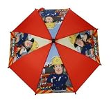 Fireman Sam The Hero Next Door Kids School Rain Umbrella Brolly Red