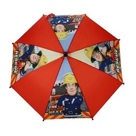 Fireman Sam The Hero Next Door Kids School Rain Umbrella Brolly Red