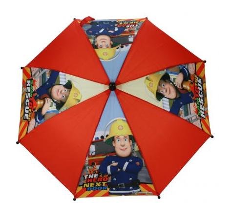 Fireman Sam The Hero Next Door Kids School Rain Umbrella Brolly Red