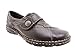 Earth Origins Women's Evelyn Grey Grained Leather & Silk Pig Suede Strap-On Loafers