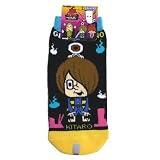 ゲゲゲの鬼太郎×パンソンワークス◎レディースソックス【鬼太郎&目玉おやじBK×YE】☆キャラックス女性用靴下通販☆