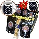 777images Designs Graphic Design Fleur de lis - Blue Fleur de lis on a black background Christian symbol - Coffee Gift Baskets - Coffee Gift Basket