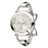 Gucci Women`s YA122508 Chiodo Steel Bangle Silver Helical Dial Watch