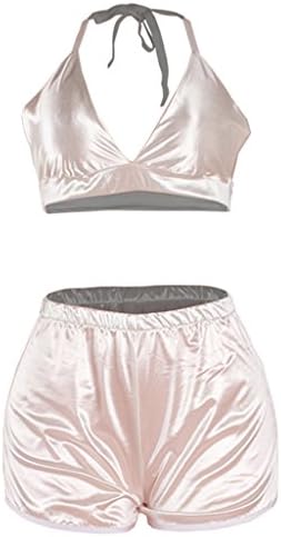 Sheinside Women Nightshirt Sexy Lingerie Silky 2pcs Sleepwear