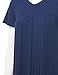 Made by Johnny MBJ WT1057 Womens V Neck Short Sleeve Pleats Tunic Top XL Navy
