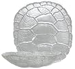 Clear Glass Turtle Shell Small Bowl 9"x8.5"x2" H Set of Two