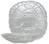 Clear Glass Turtle Shell Small Bowl 9"x8.5"x2" H Set of Two