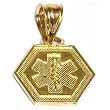 Medical ID Information Charm 14k Gold 13mm