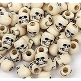 JOLLY STORE Crafts Skull Beads Antiqued Ivory color 100pc