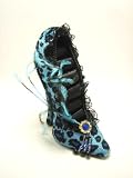 Leopard Sexy Velvet Shoe Ring Holder - Blue