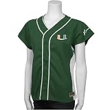Miami Hurricanes #1 Green Ladies Fastpitch Baseball Jersey