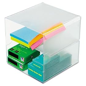 deflect-o 350701 - Desk Cube, Divided, Clear, 6 x 6 x 6-DEF350701