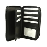 Genuine LEATHER Double Zipper Womens Credit Card Wallet in Choice of Colors