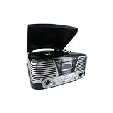 PLATINE TOURNE DISQUES 3 VITESSES-SD-LECTEUR CD-RADIO-ENCODEUR-USB 2.0-MP3 NOIR METALLISE