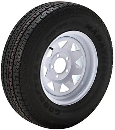 St185/80r13 Goodyear Marathon Radial Tire Mtd on 13-5 Lug White Spoke Rim