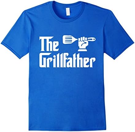Men's The Grillfather Funny T-Shirt Large Royal Blue