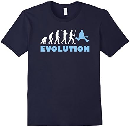 Men's Funny Guitar Evolution T-Shirts: Caveman to Guitarist XL Navy
