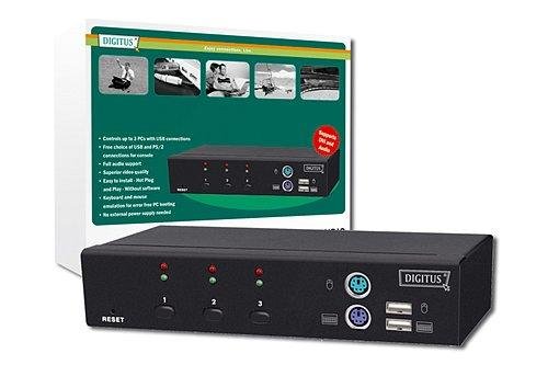 Digitus KVM Switch DVI 1U 3PCs USB+PS2 Preisvergleich