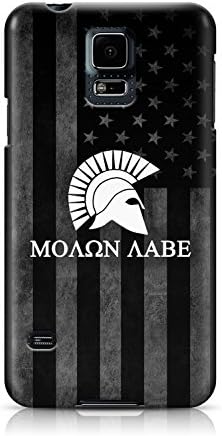 Molon Labe Spartan Logo over Grayscale American Flag - Slim Phone Case - Samsung Galaxy S5