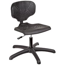 Milagon Cita BSP1210 Polyurethane Workseat on Star Base Budget Chair with Glides, Low Profile, 16"-21" Adjustment Height
