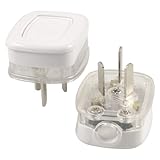 uxcell　プラグパワーアダプタ　AU 3 ピン　家庭用　オフィス用　白　透明　AC 250V 10A　2 個入り