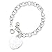 Sterling Silver Embossed Heart Dangle Bracelet Sterling Silver Embossed Heart Dangle Bracelet