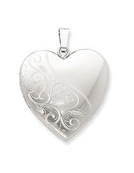 Genuine .925 Sterling Silver 24mm Scrolled Heart Family Locket. 100% Satisfaction Guaranteed.