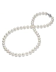 HinsonGayle AAA Gem Collection 7.5-8.0mm White Cultured Freshwater Pearl Necklace (14k White Gold, 18")