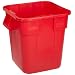 Rubbermaid Commercial LLDPE 28-Gallon Brute Trash Can without Lid, Square, 21.5" Width x 21.5" Length x 22.5" Height, Red