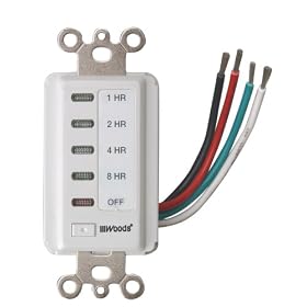 Woods 59013 Decora Style 8-4-2-1 Hour Electronic Timer, White by Coleman Cable