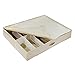 StorageManiac Underbed Shoe Organizer, 27.56 by 21.65 by 5.31-Inches, 12-Pair, Light Brown
