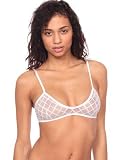 American Apparel Stretch Lace Diamond Grid Bra Large-White: exotic apparel