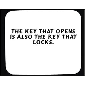 The key that opens is also the key that locks. Decorated Mouse Pad