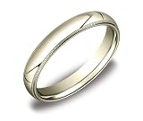 Men's 14k Yellow Gold 4mm Comfort Fit Milgrain Wedding Band Ring, Size 8.5