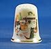 Porcelain China Thimble -- Kittens with Sewing Machine