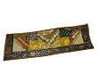 Designer Vintage Sari Hand-embroidered Khaki Gold Table Wall Runner Indian