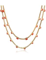 Kensie "Jewel Thief" Gold-Plated Stone Strandage Necklace, 36"
