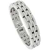 8 1/2" Gent's Surgical Steel Bar Bracelet 5/8" (15 mm) wide