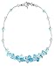 Clear & Lite Blue Swarovski Crystal Sterling Silver 16" 18" 20" 22" 24" Necklace with Toggle Clasp