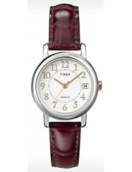 Timex Womens T2N3369J "Elevated Classics" Brown Leather Strap Watch