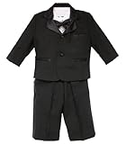 SK Formal Wear / Fouger, Black Tuxedo Coat, Vest and Pants Set with Bow Tie and Shirt ~