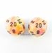 Circus Festive D20 Dice with Black Numbers Aprox 16mm 2pc Dice Wondertrail WCXPF2062E2