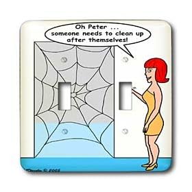 Rich Diesslins Funny General - Editorial Cartoons - Issues of the Real Spiderman - Cleaning - Light Switch Covers - double toggle switch