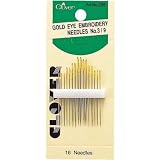 Clover Gold Eye Embroidery Needle Sz 3/9